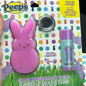Peeps lip balm with key chain